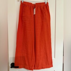 Orange wide leg Linen Pants by Velvet